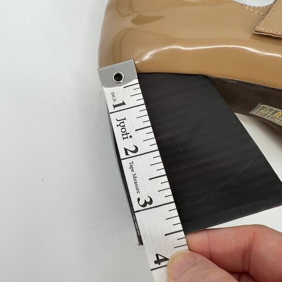 Jeffrey Campbell Reine Platform Mary Jane Womens 8 Tan Natural Block Heel Pump - Picture 12 of 13